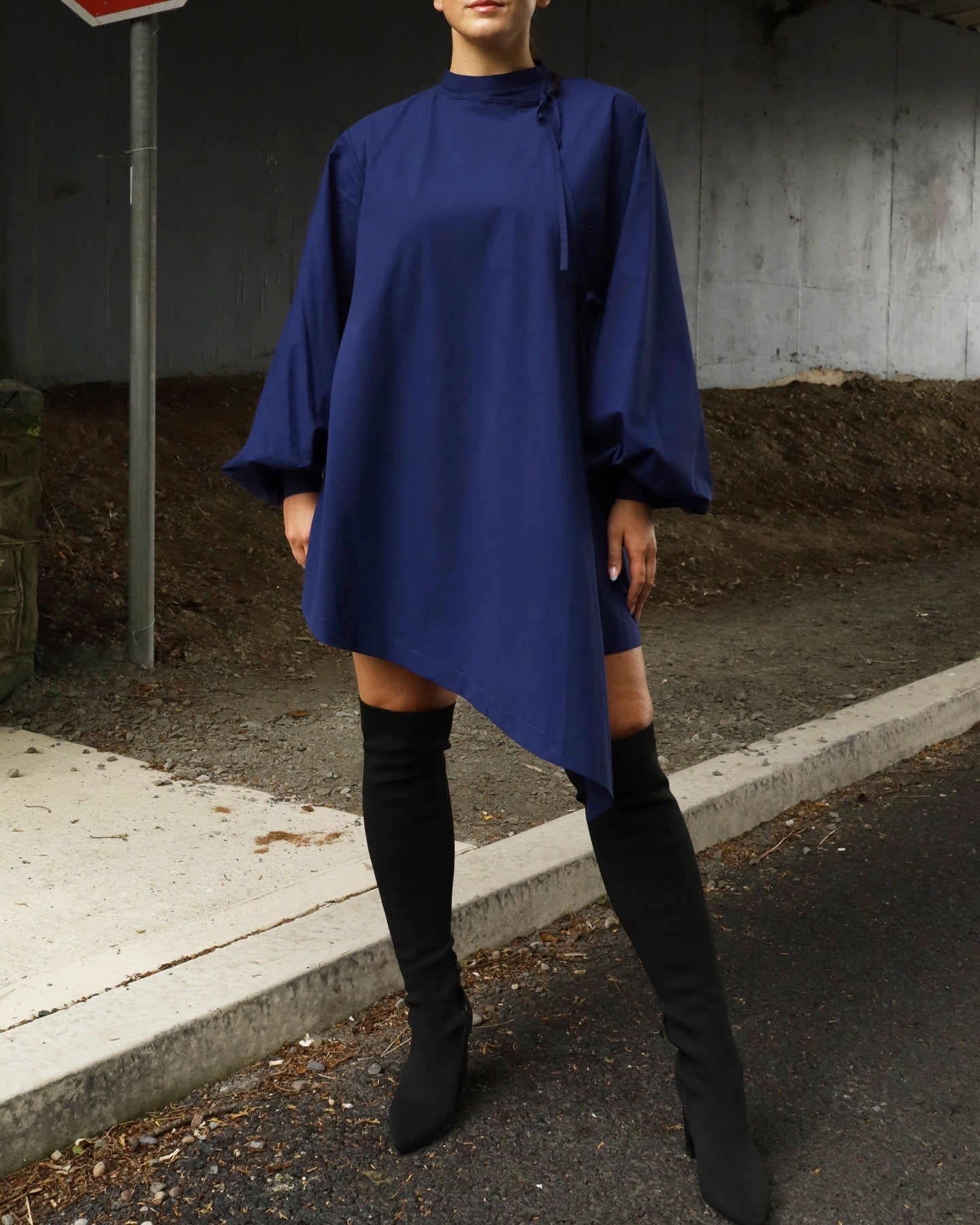 Wrap Dress - Dark Royal Blue asymmetrical dress Seimei Dress II