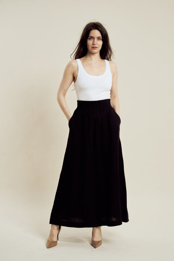 ZITA ZITA TROUSERS | BLACK ELASTIC WAISTBAND - PRE-ORDER