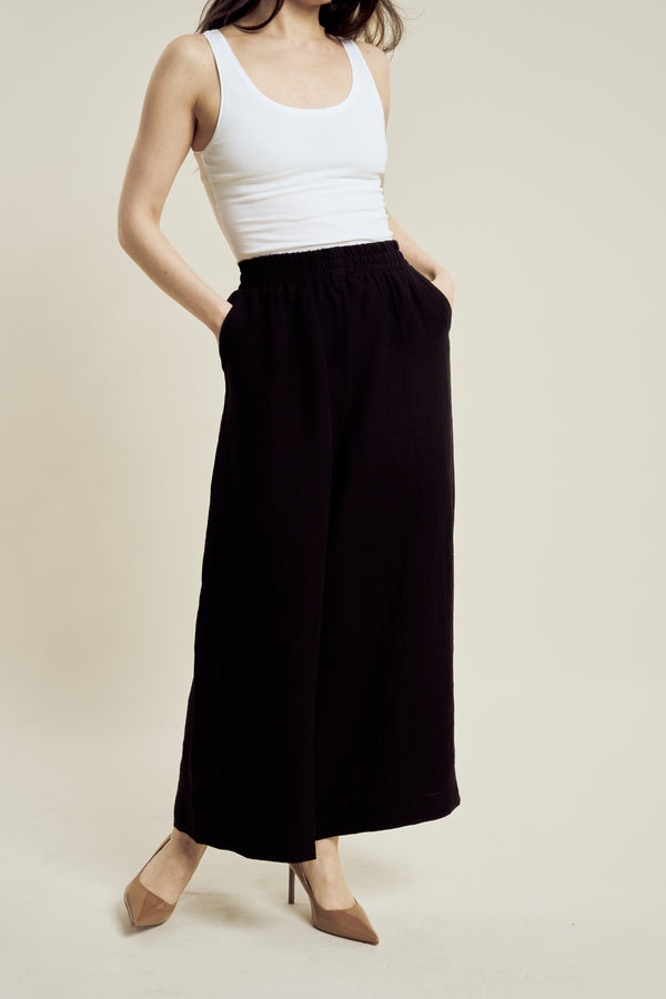 ZITA TROUSERS | BLACK ELASTIC WAISTBAND - PRE-ORDER