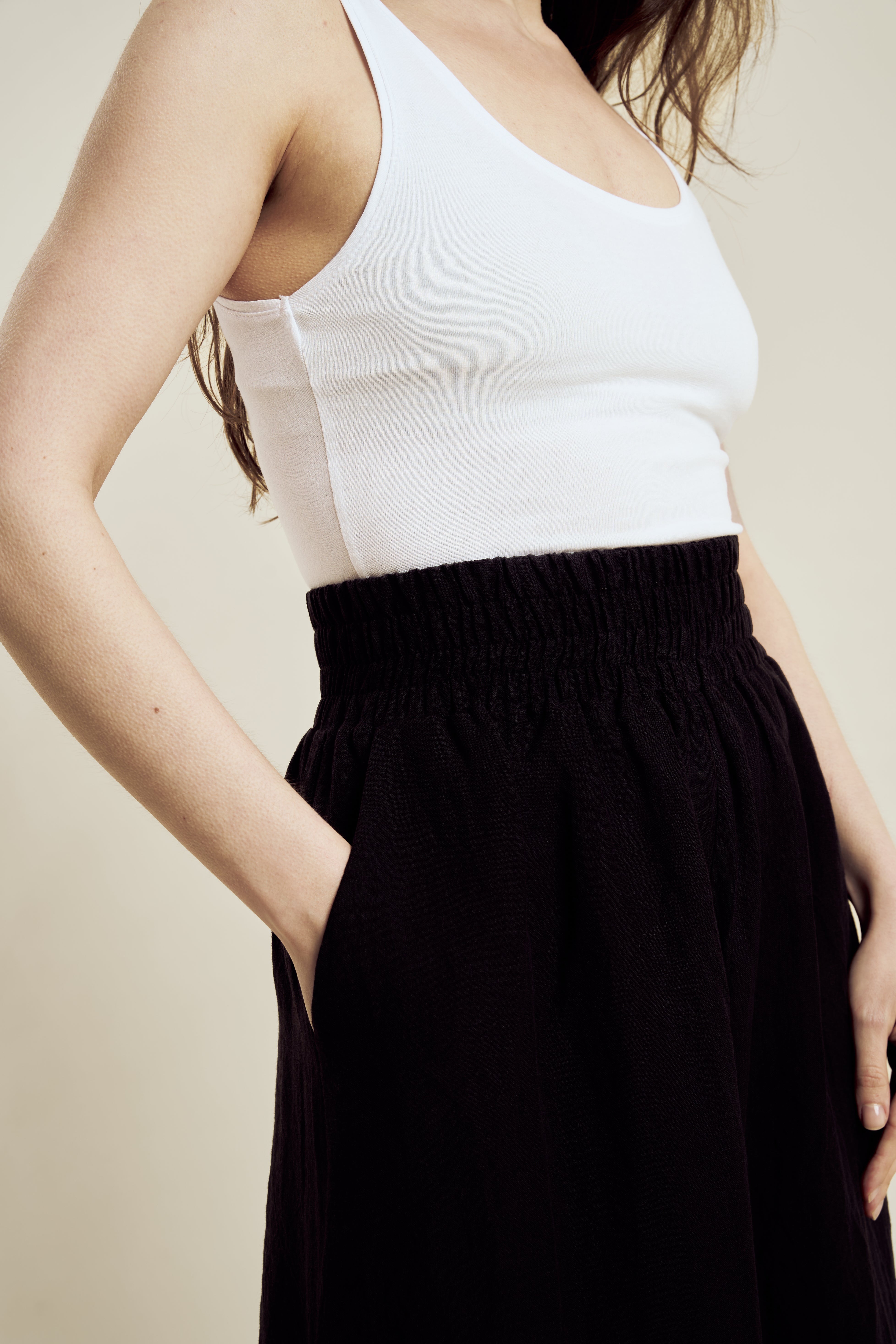 BLACK ELASTIC WAISTBAND - PRE-ORDER