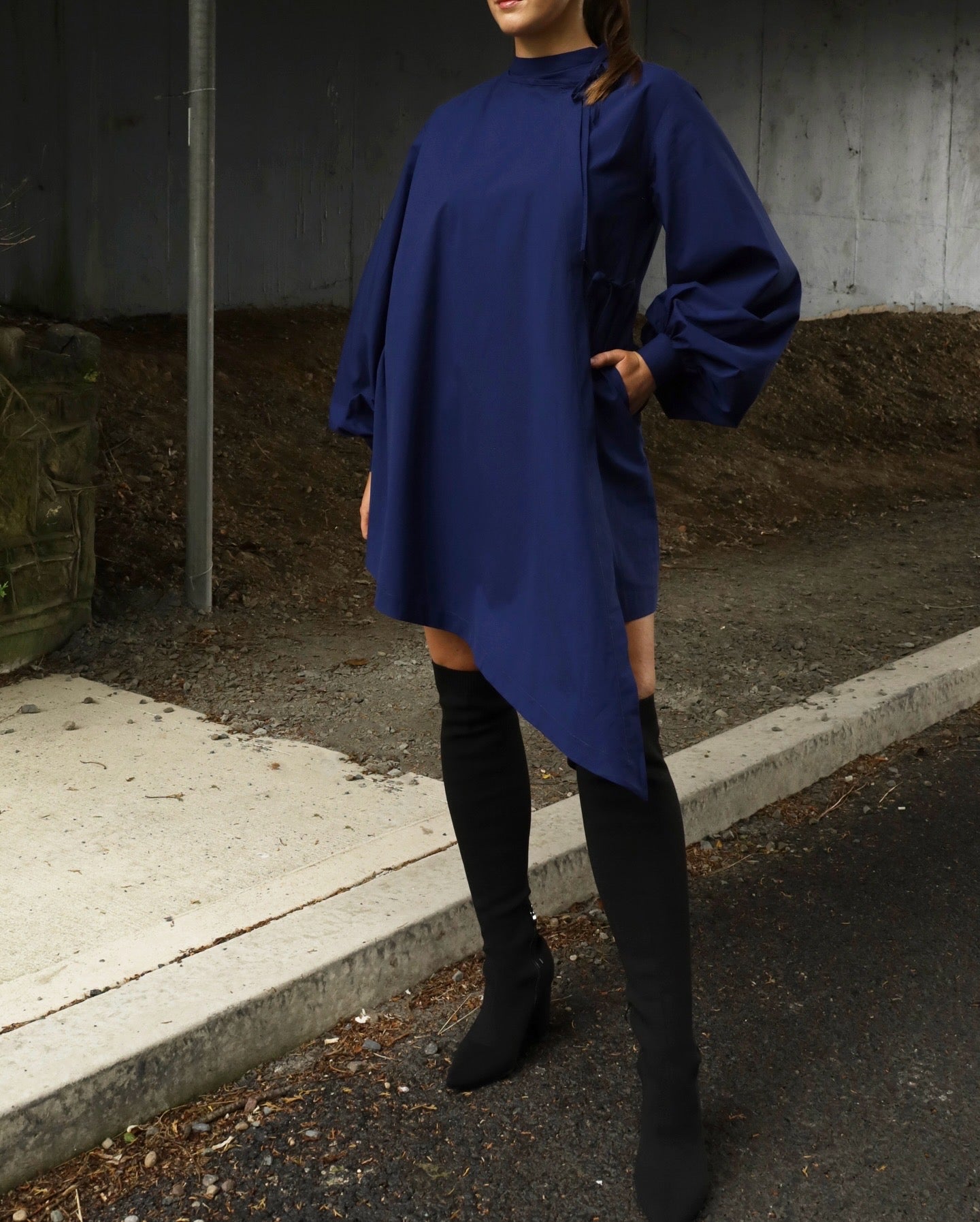 Dark Royal Blue asymmetrical dress II