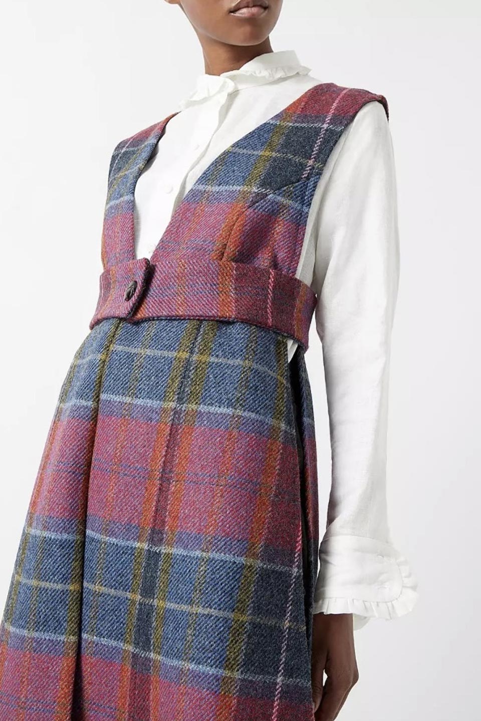 SL Gilet - Pink and Blue Check Tweed